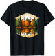 Nature Reflection Forest Trees Outdoor Wildlife T-Shirt - T-Shirt | Black