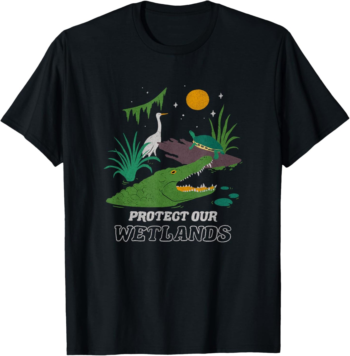 Trendy Outdoors Wildlife Protect Our Wetlands T-Shirt - T-Shirt | Black