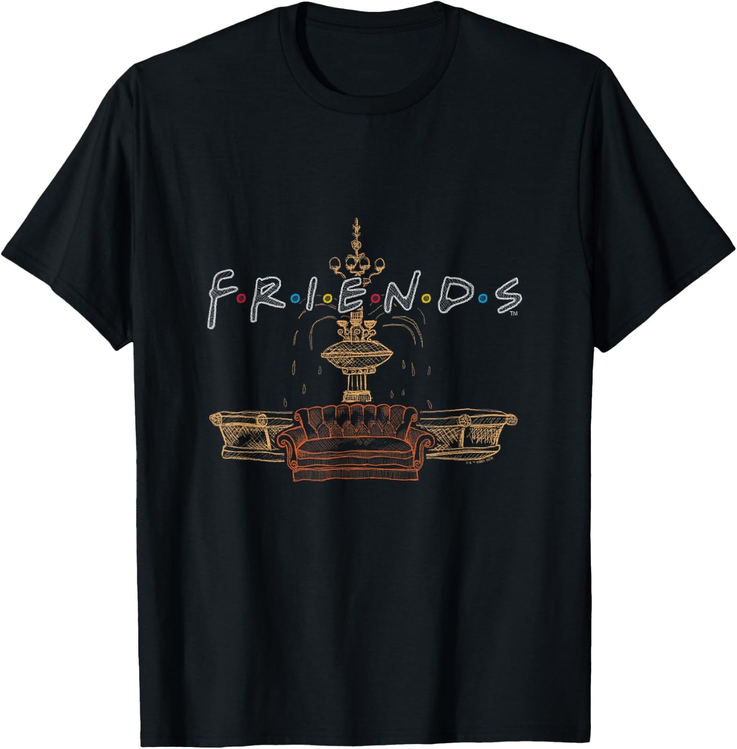 Friends - Friends Couch Fountain Set T-Shirt - T-Shirt | Black