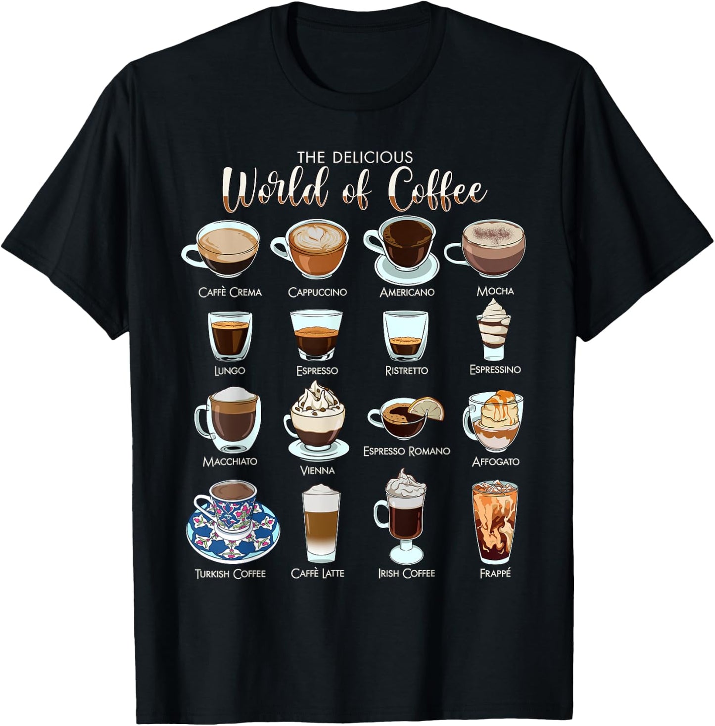The delicious world of coffee T-Shirt - T-Shirt | Black