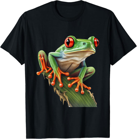 Red Eyed Tree Frog Rainforest Amphibian Leaping Frog T-Shirt - T-Shirt | Black