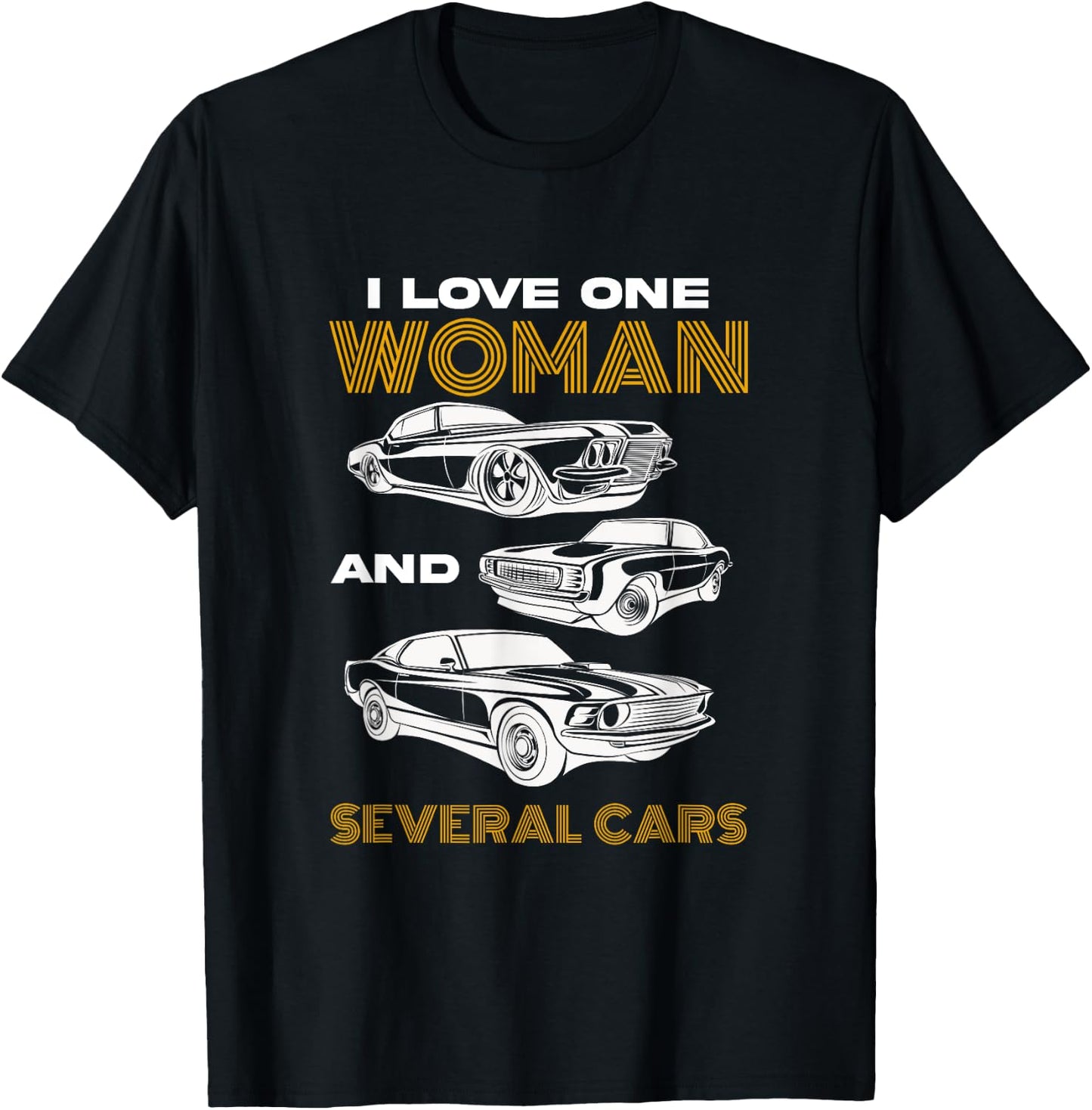 I Love One Woman And Several Cars Mechanical Engineering T-Shirt - T-Shirt | Black