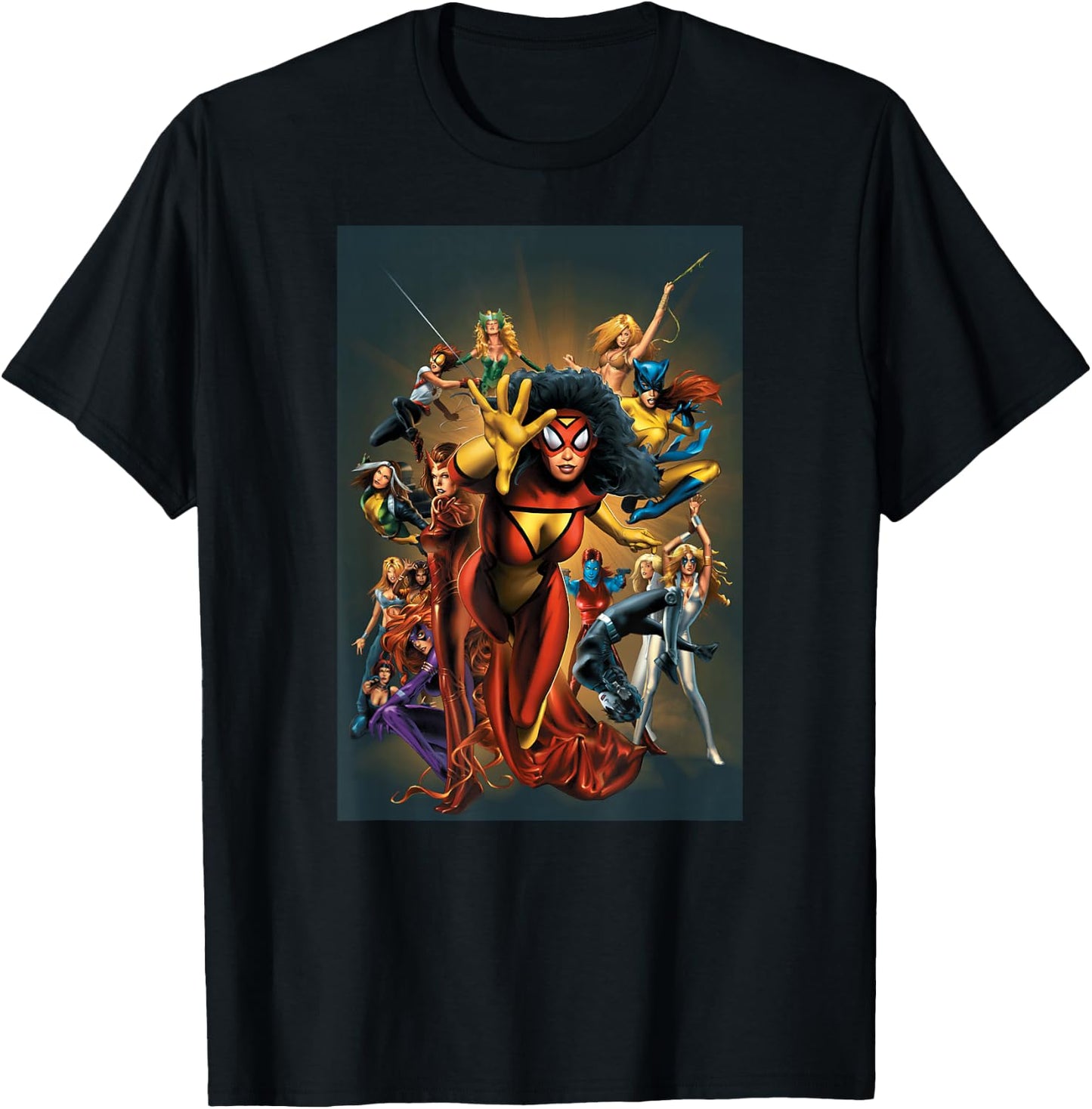 Marvel Women Spider-Woman Scarlet Witch Rogue Dazzler Araña T-Shirt - T-Shirt | Black