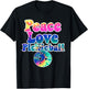 Peace Love Pickleball Shirt Tie Dye Groovy Text Pickleballer T-Shirt - T-Shirt | Black