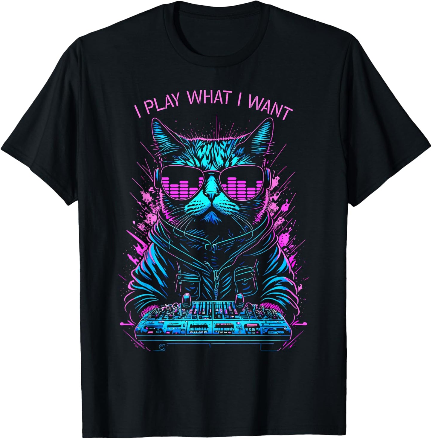 House Cat DJ I Play What I Want Rave EDM Music Equalizer Women T-Shirt - T-Shirt | Black