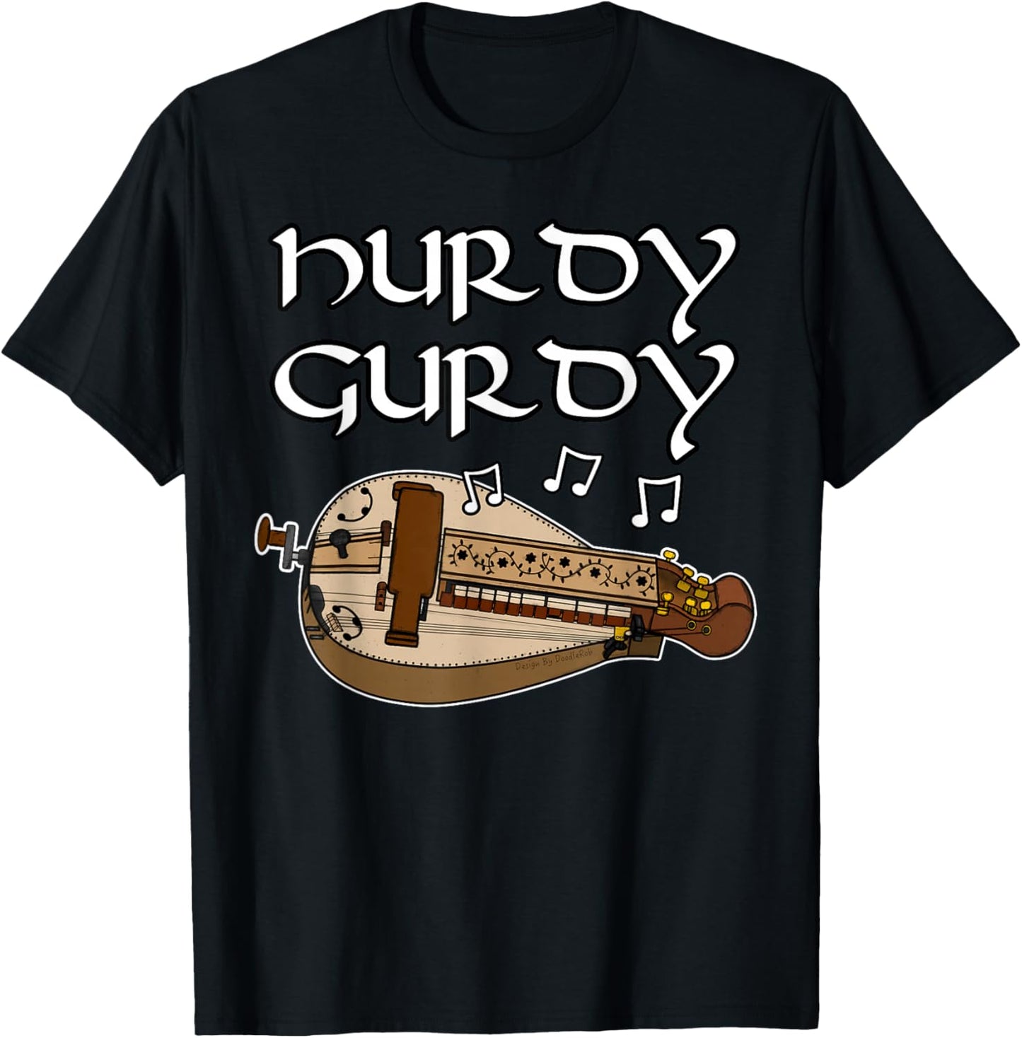 Hurdy Gurdy Player Gurdyist Folk Musician T-Shirt - T-Shirt | Black