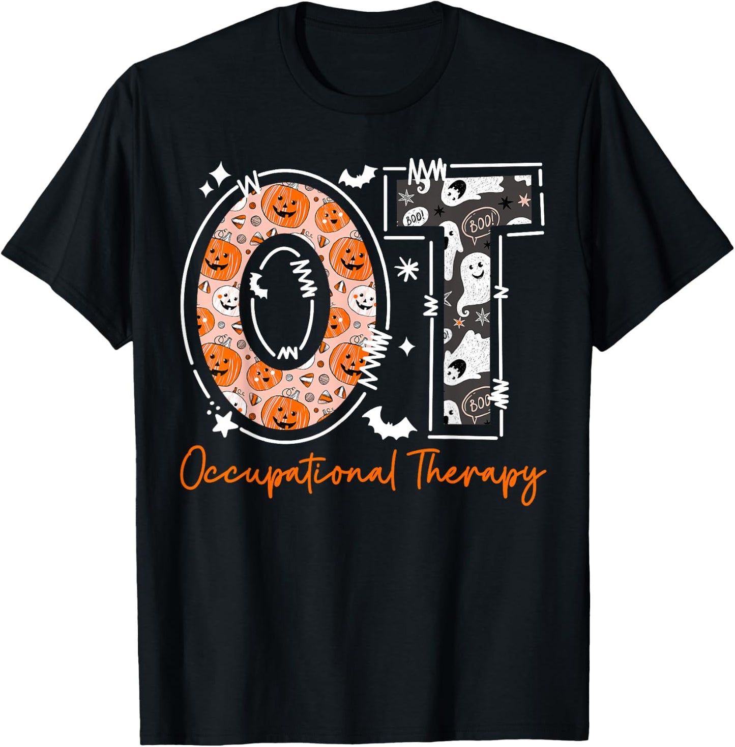 Spooky Occupational Therapy Therapist Halloween Funny OTA OT T-Shirt - T-Shirt | Black