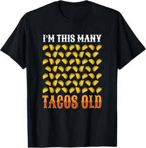 Funny 60 Year Old Taco Lover Taco Bars 60th Birthday Taco T-Shirt - T-Shirt | Black