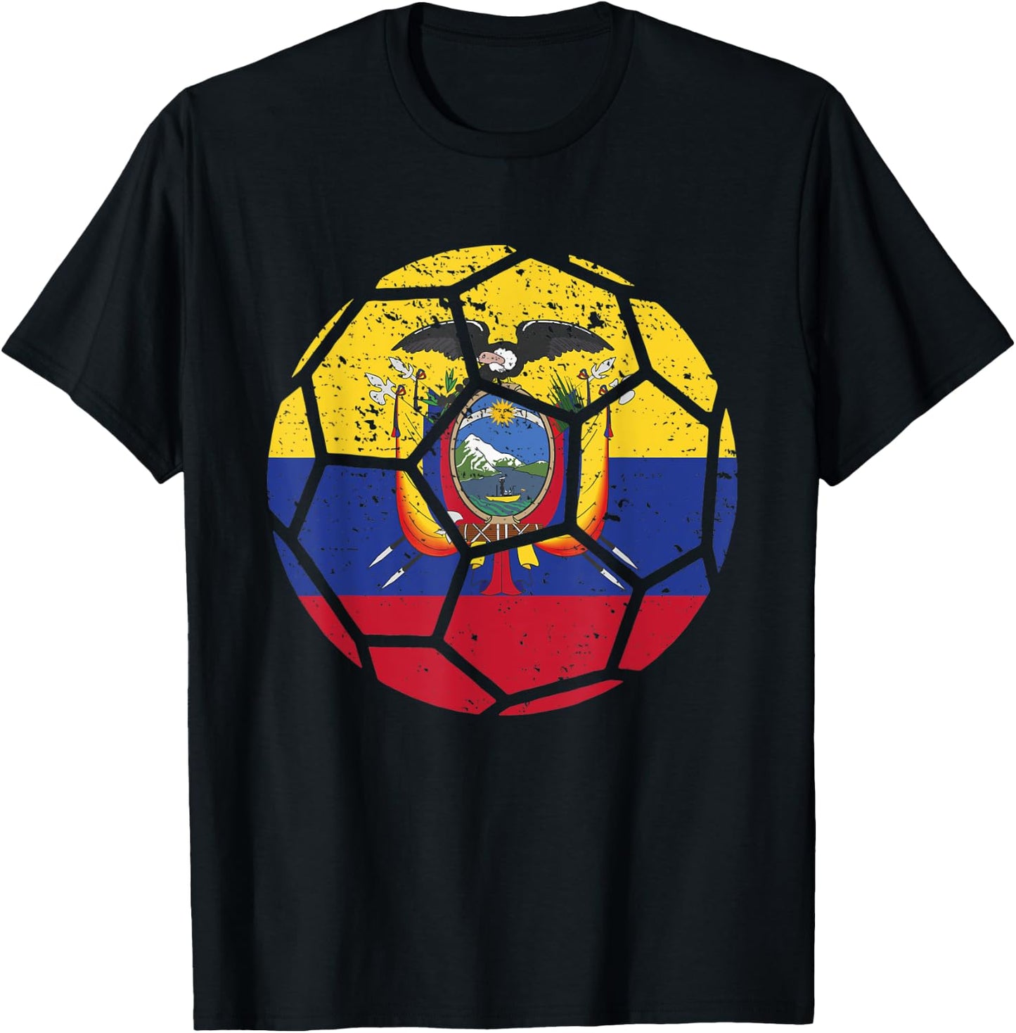 Ecuador Fans Ecuador Flag World Soccer Jersey Football T-Shirt - T-Shirt | Black