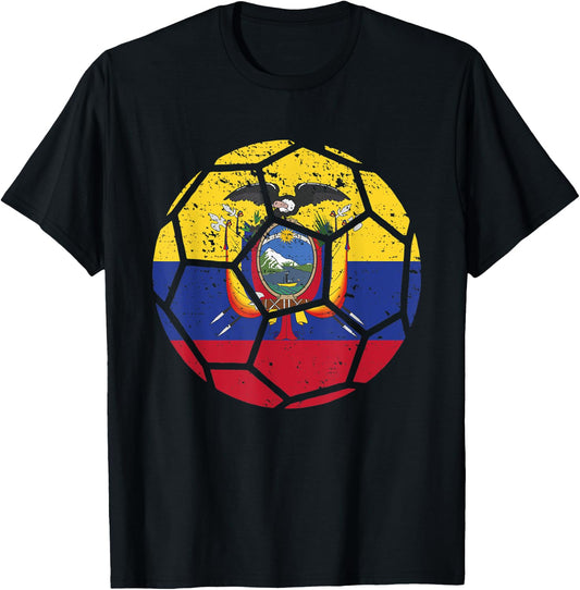 Ecuador Fans Ecuador Flag World Soccer Jersey Football T-Shirt - T-Shirt | Black