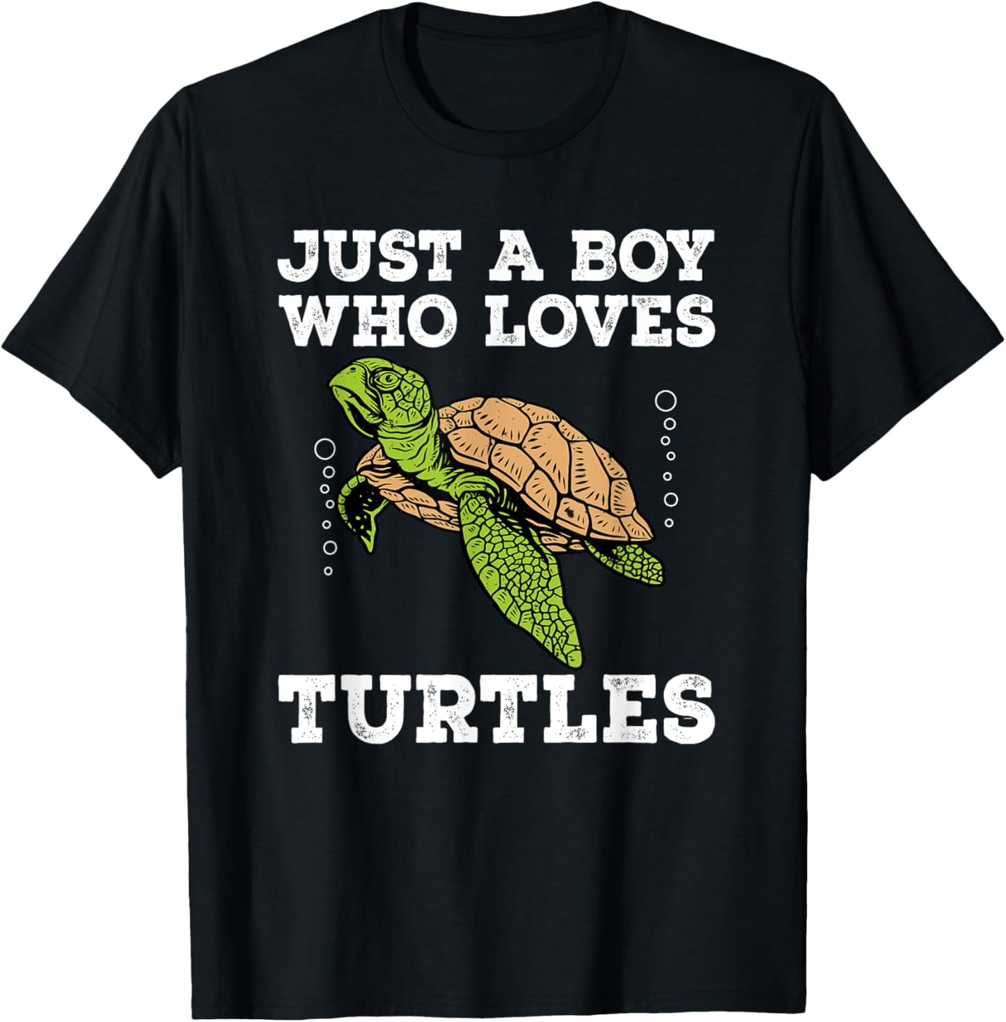 Cool Turtle Design Boys Kids Sea Turtle Animal Lover T-Shirt - T-Shirt | Black