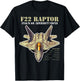 F-22 Raptor Fighter Jet Military Aircraft Men Dad T-Shirt - T-Shirt | Black