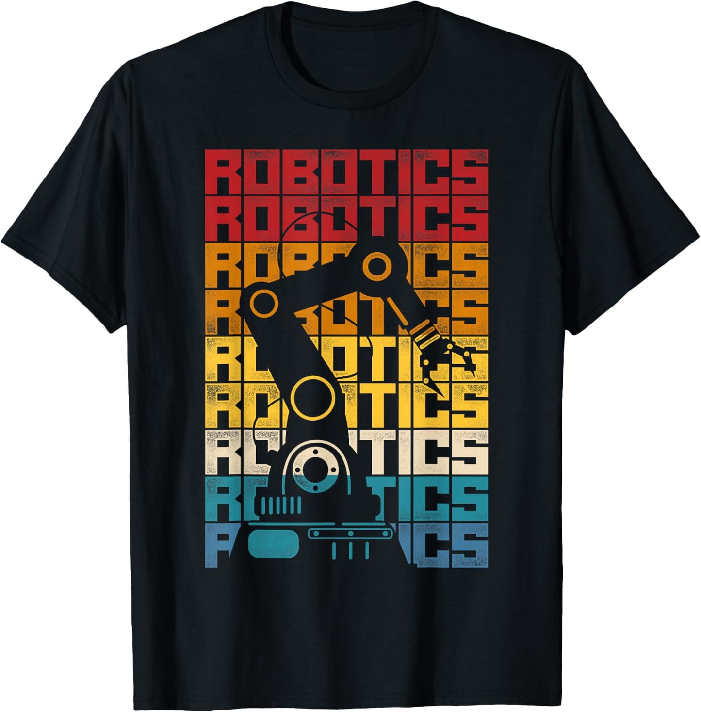 Robot Robotics Engineer Retro Vintage Robotics T-Shirt - T-Shirt | Black