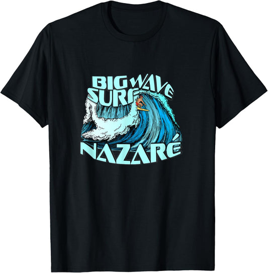 Big Wave Surfer 100 Foot Wave Surf Nazare Portugal Rad T-Shirt - T-Shirt | Black