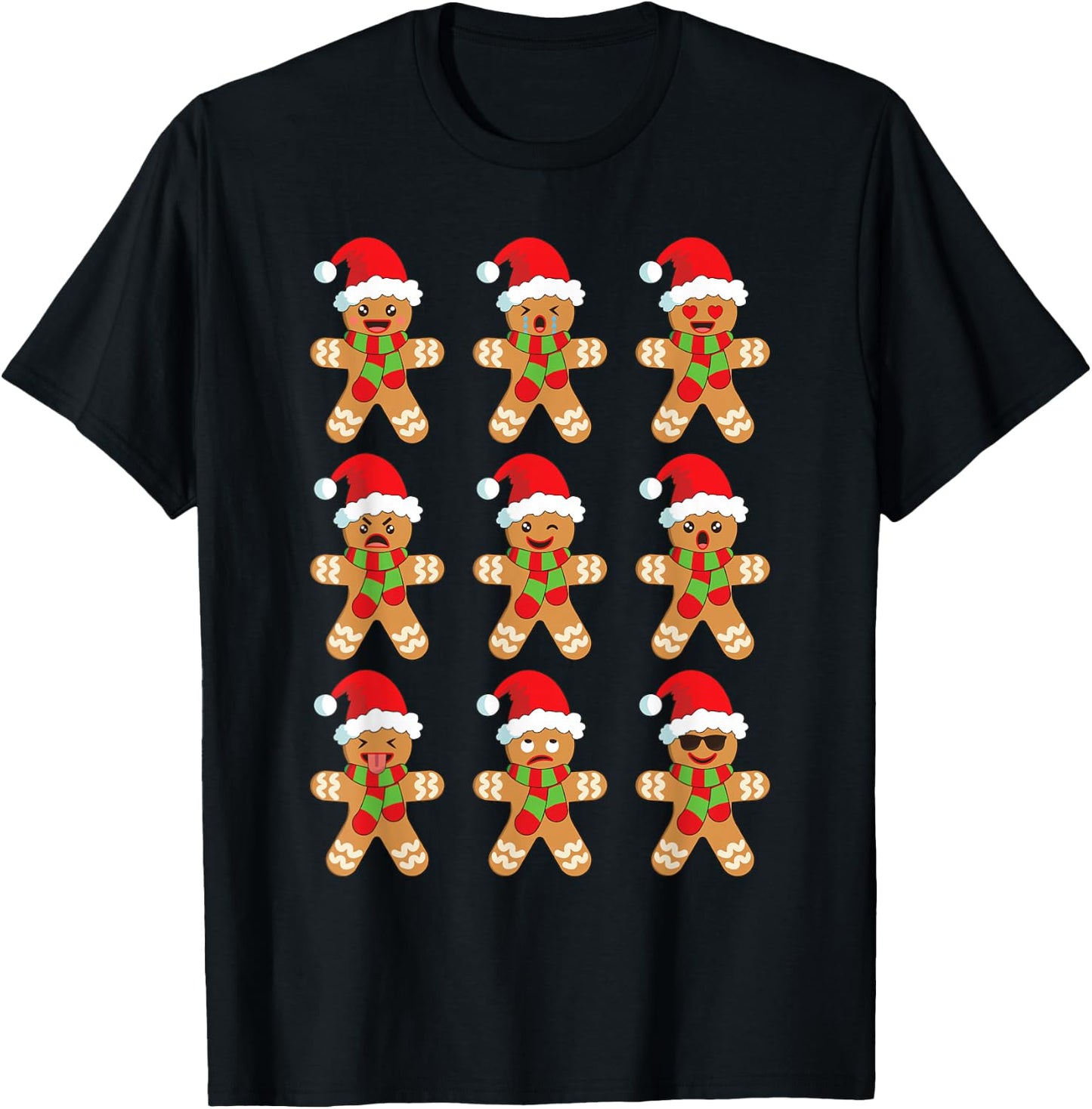 Gingerbread Shirt Funny Cute Christmas Gingerbread Man T-Shirt - T-Shirt | Black