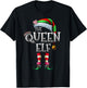 The Queen Elf Shirt Matching Family Christmas Elf Women Girl T-Shirt - T-Shirt | Black