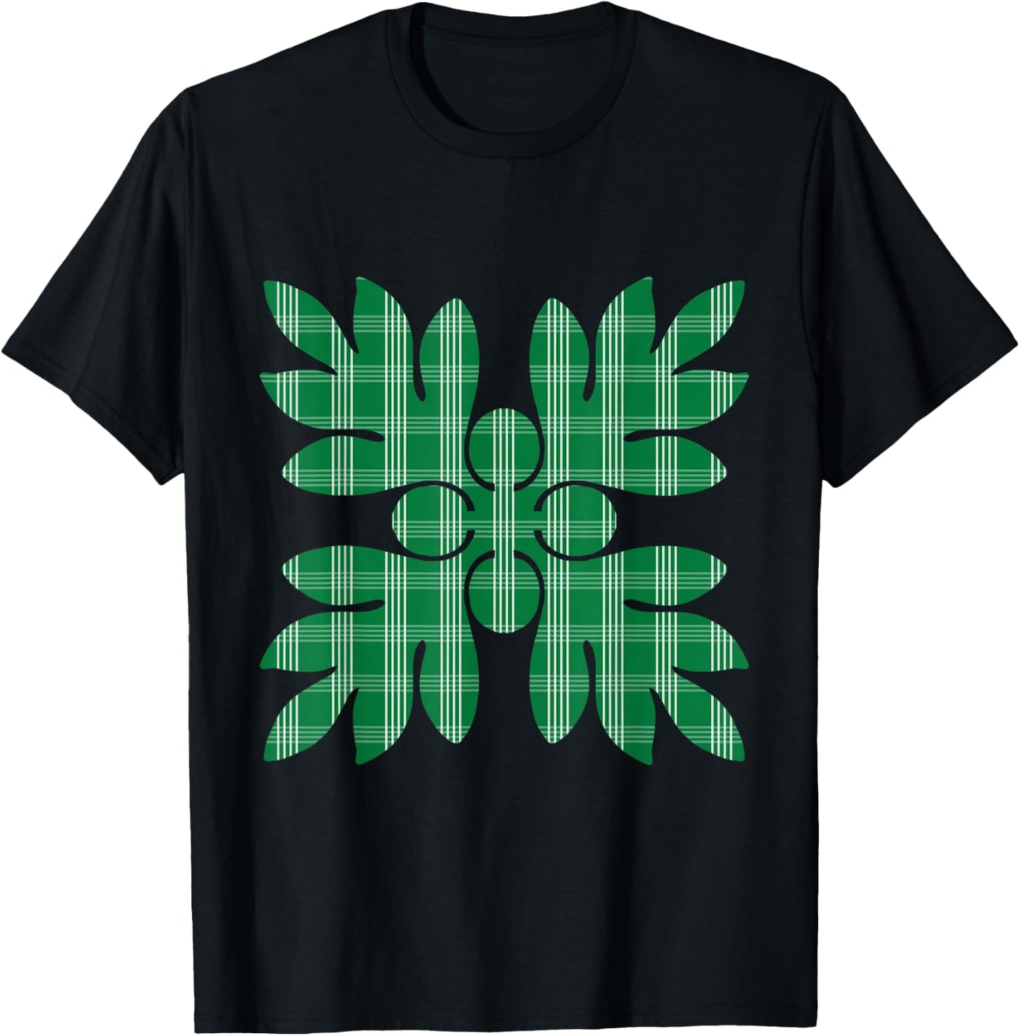 Green Palaka 'Ulu T-Shirt - T-Shirt | Black