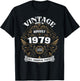 Born In August 1979 Original Parts Vintage Birthday T-Shirt - T-Shirt | Black