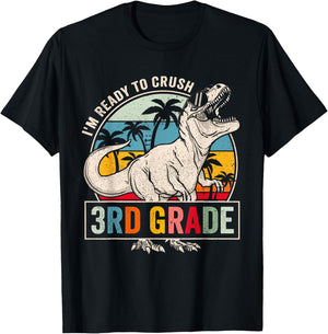 I'm Ready To Crush 3rd Grade Dinosaur Boys Back To School T-Shirt - T-Shirt | Black