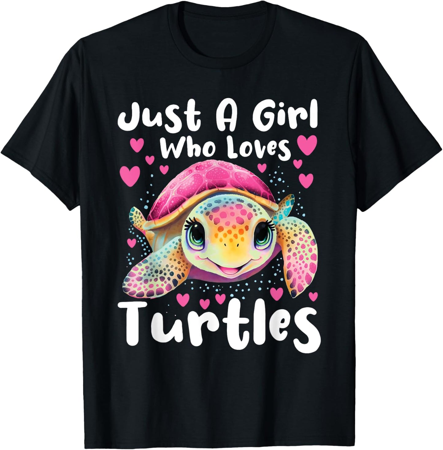 Just A Girl Who Loves Turtles - Sea Animal Reptile Lover T-Shirt - T-Shirt | Black