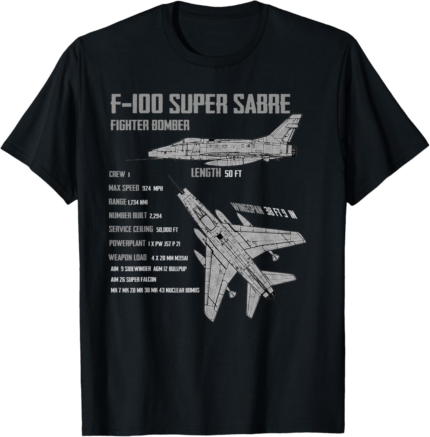 F-100 Super Sabre T-Shirt - T-Shirt | Black