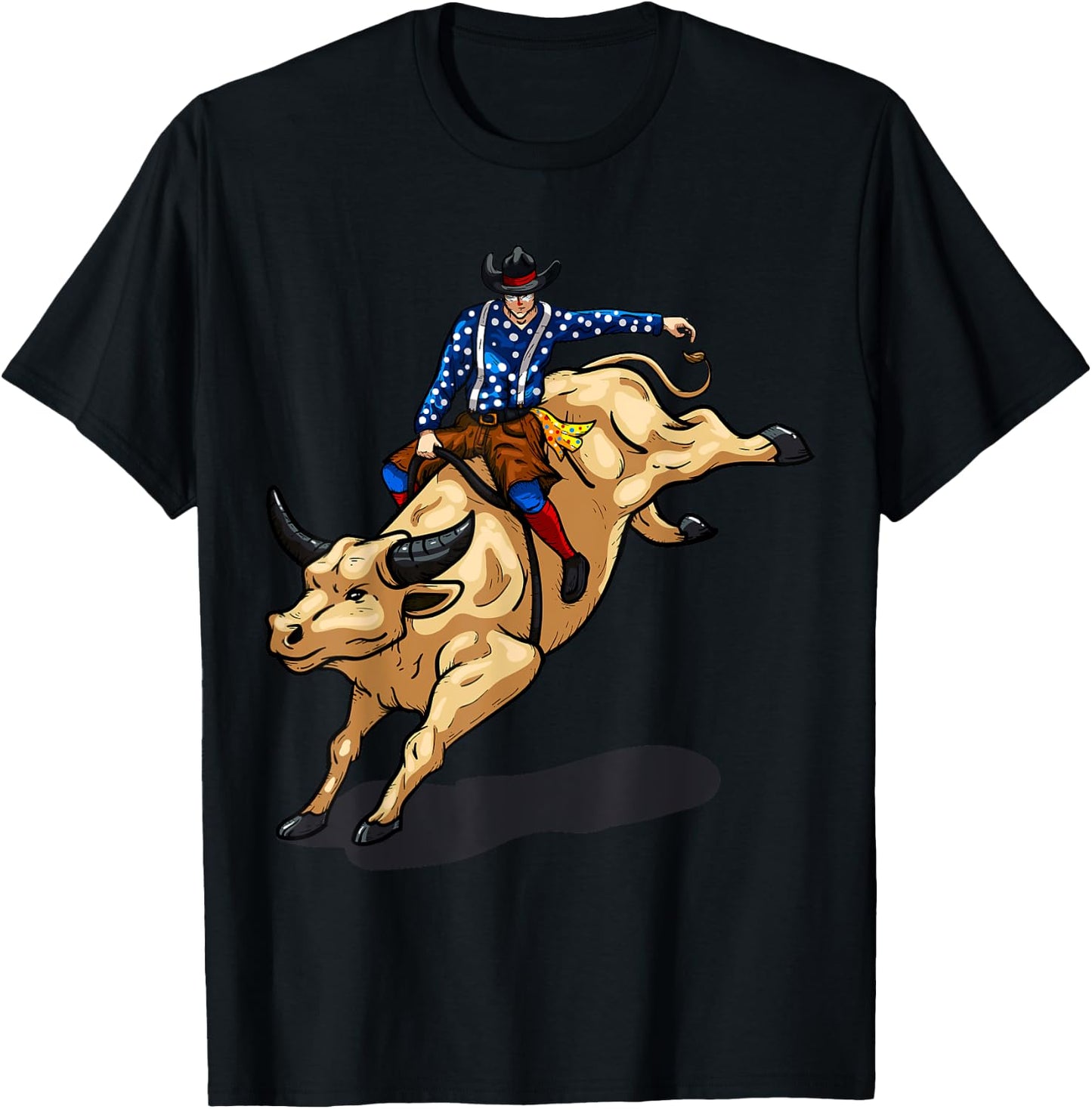 Rodeo Clown Funny Bull Fighting Lover Gag Bullfighter Outfit T-Shirt - T-Shirt | Black