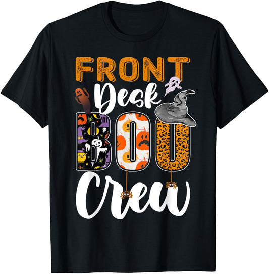 Front Desk Boo Crew Halloween Matching Lobby T-Shirt - T-Shirt | Black
