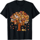 Autumn Tree Kittens Family Of Cats Fall Season Leaves T-Shirt - T-Shirt | Black