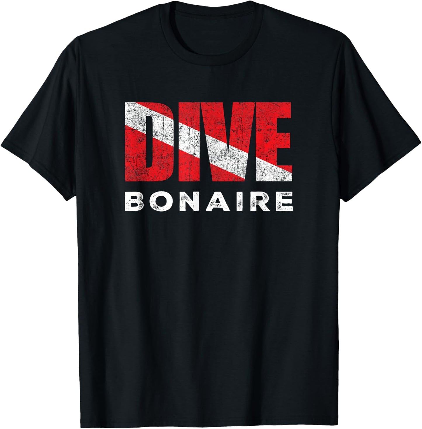 Retro Dive Bonaire Scuba Diver Vintage Dive Flag Diving T-Shirt - T-Shirt | Black