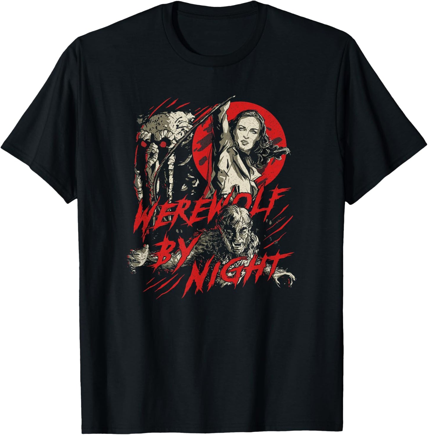 Marvel Werewolf by Night Elsa Bloodstone & Jack Comic T-Shirt - T-Shirt | Black