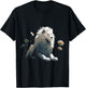 White Lion Flower Art - Animal Motif Zoo Lion T-Shirt - T-Shirt | Black