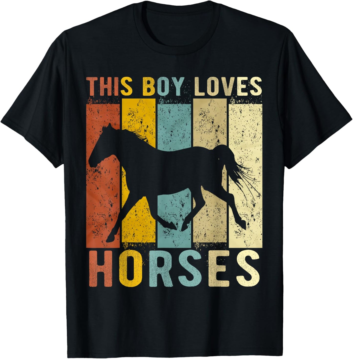 This Boy Loves Horses Boys Horse T-Shirt - T-Shirt | Black