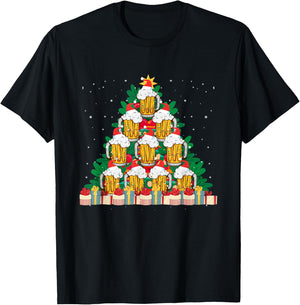 Christmas Fir Tree With Beer Ugly Xmas Beer T-Shirt - T-Shirt | Black