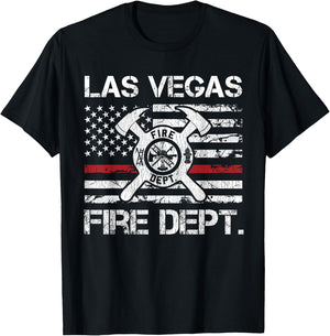 Las Vegas Nevada Fire Department Thin Red Line Fireman T-Shirt - T-Shirt | Black