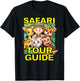 Safari Tour Guide Cute Animal Graphics T-Shirt - T-Shirt | Black