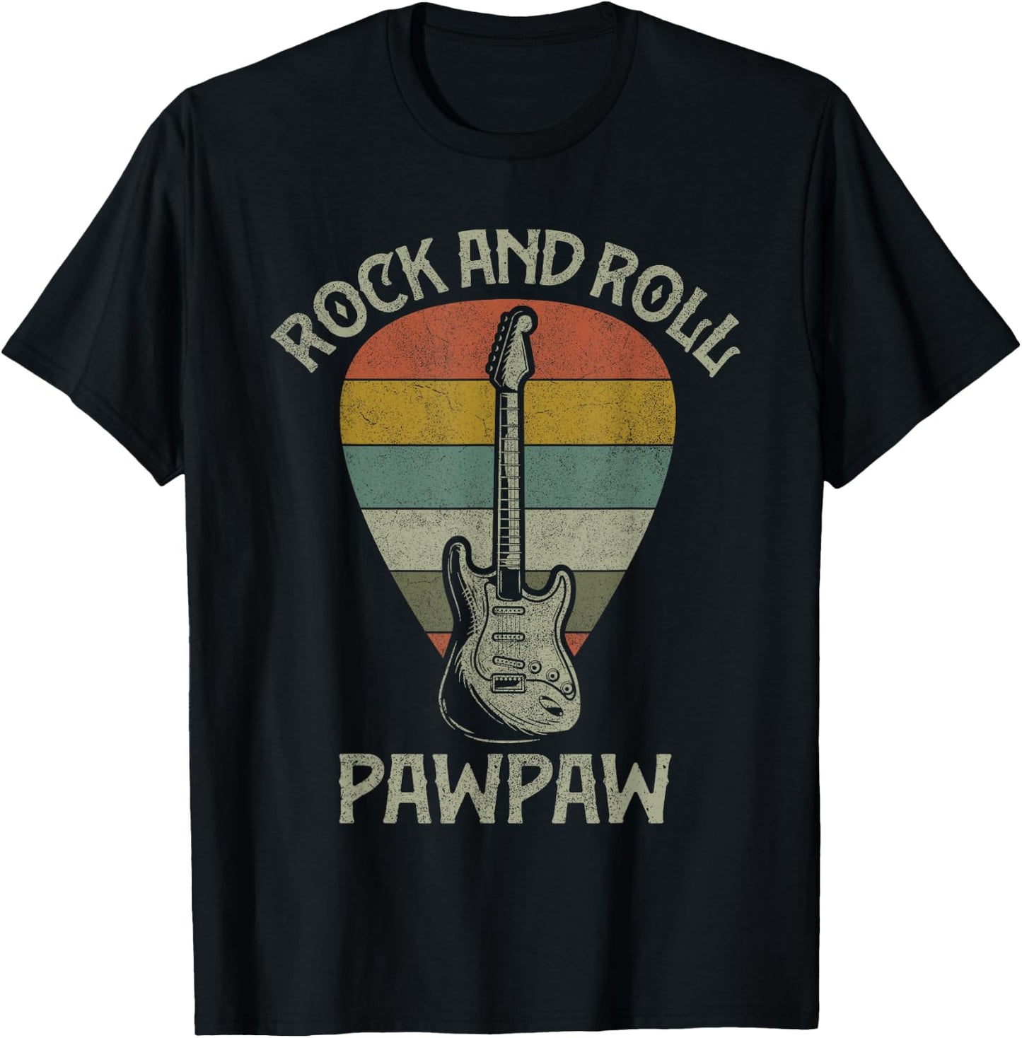 Guitarist Pawpaw Fathers Day Shirts, Guitar Player Grandpa T-Shirt - T-Shirt | Black