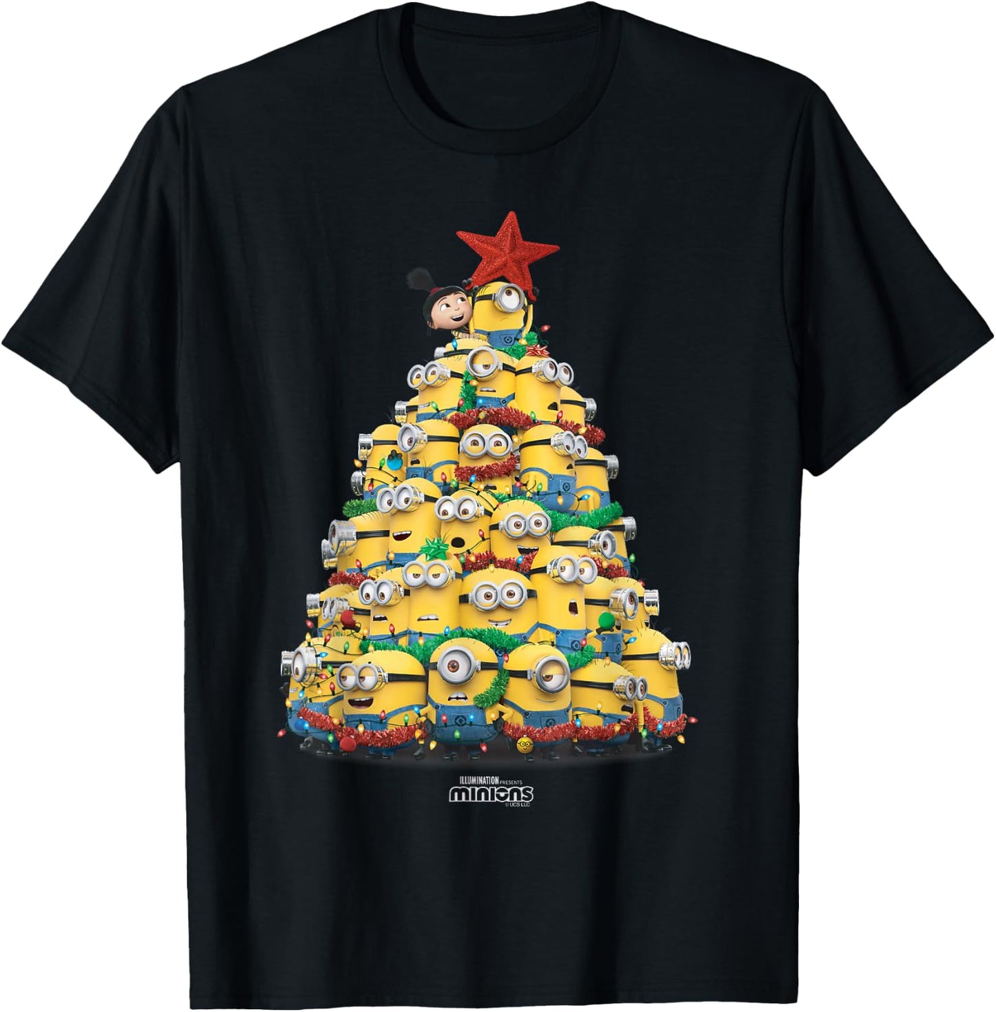 Minions Christmas Tree T-Shirt - T-Shirt | Black