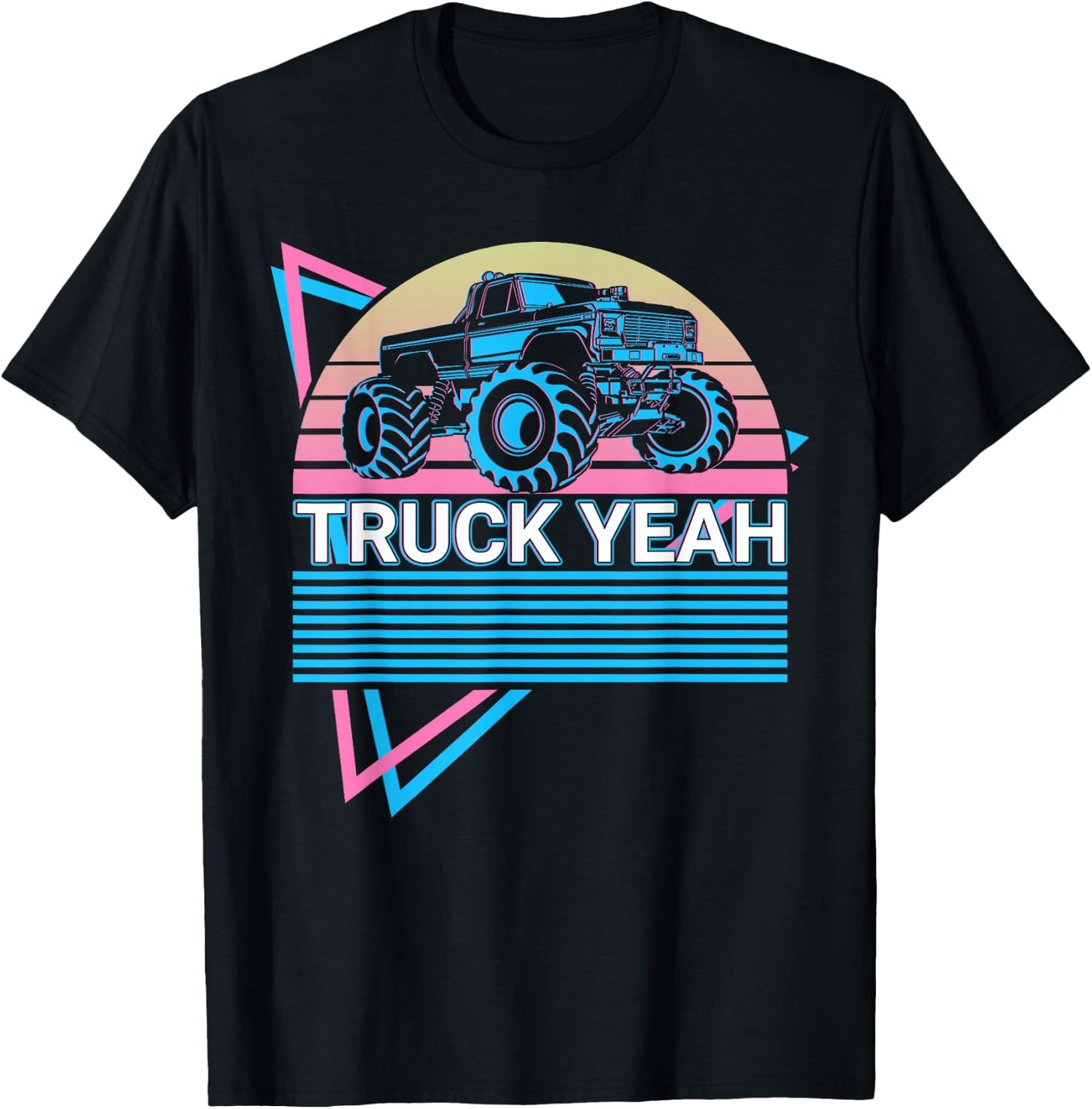 Monster Truck Retro Truck Yeah T-Shirt - T-Shirt | Black