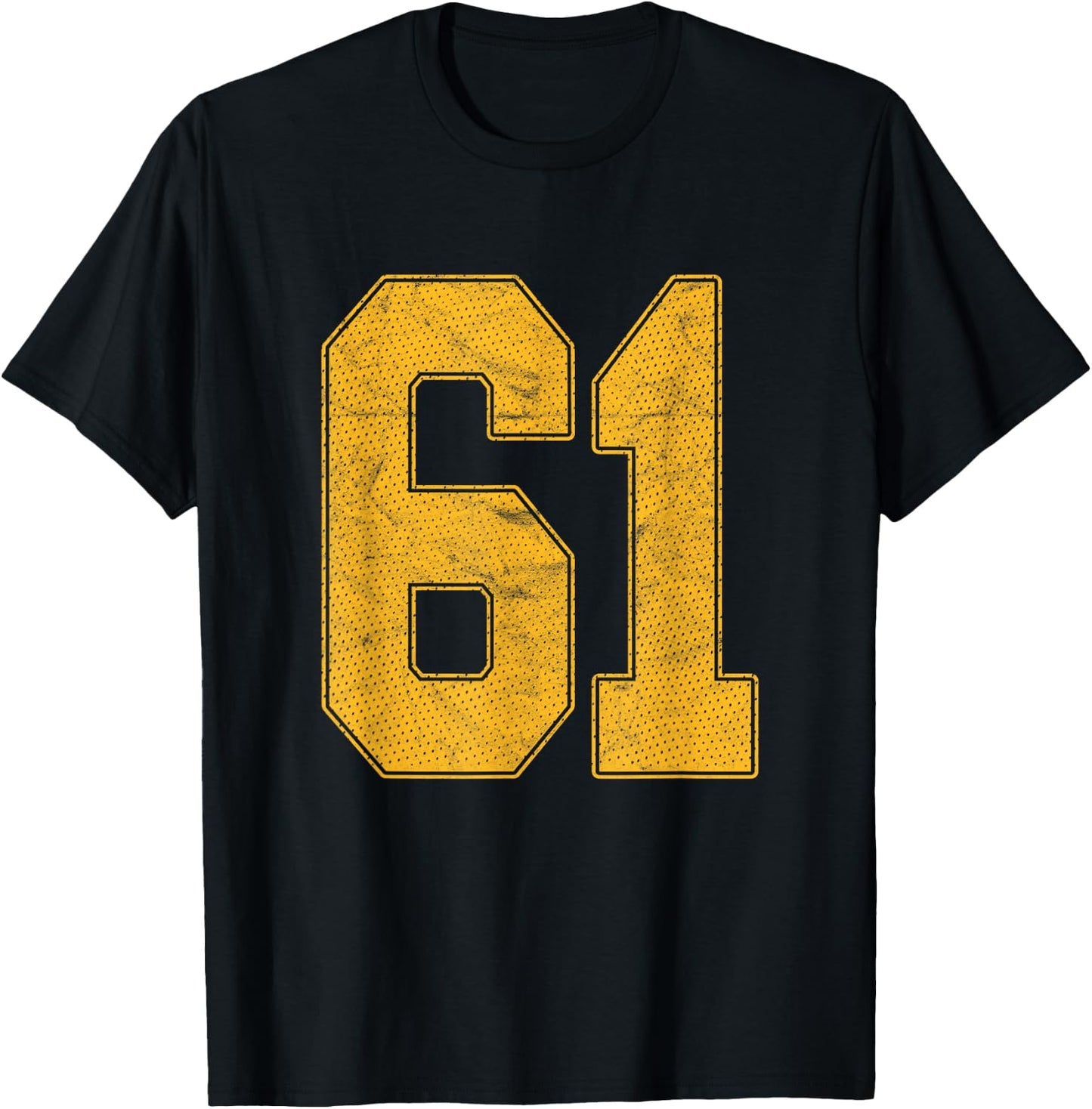 Number 61 Numbered Uniform Sports Team Jersey 61st Birthday T-Shirt - T-Shirt | Black