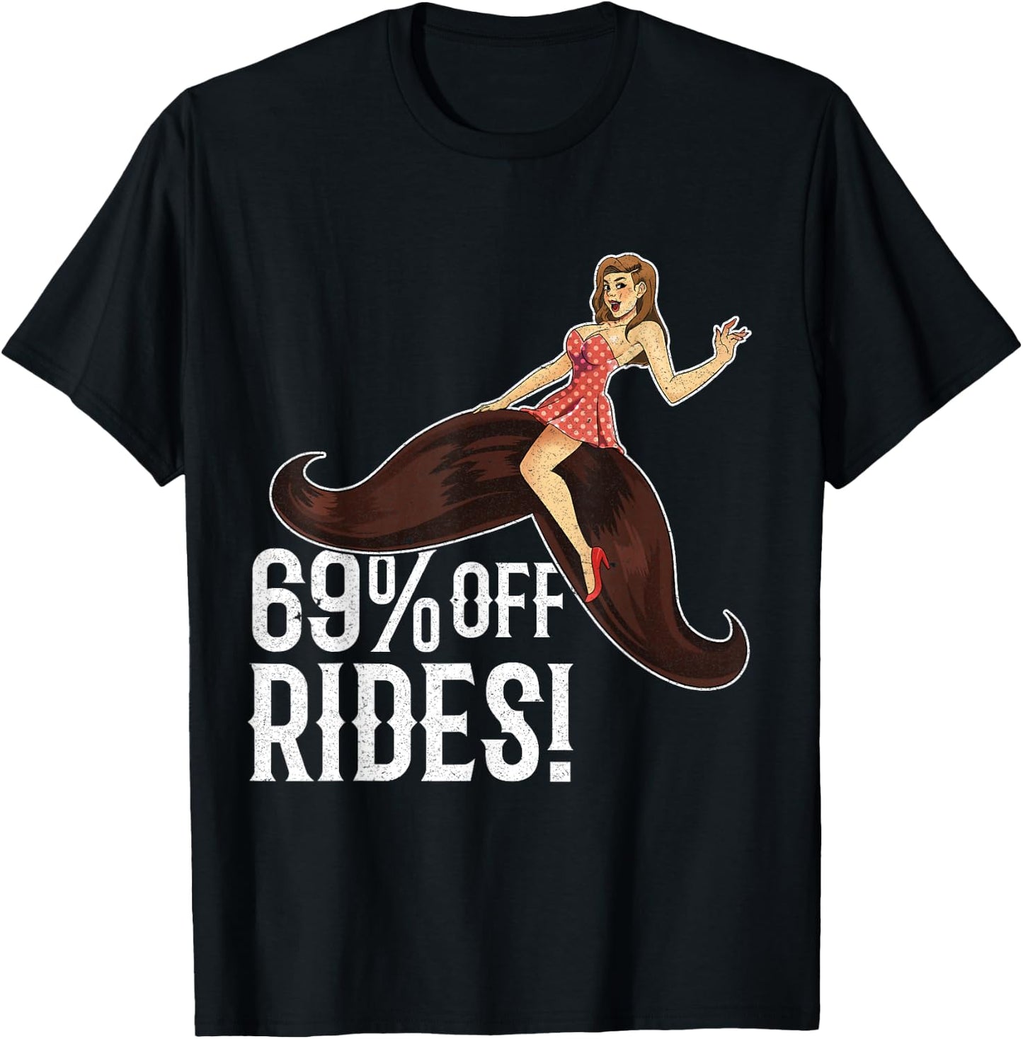 Free Mustache Ride 69% Off Rides Moustache Naughty T-Shirt - T-Shirt | Black