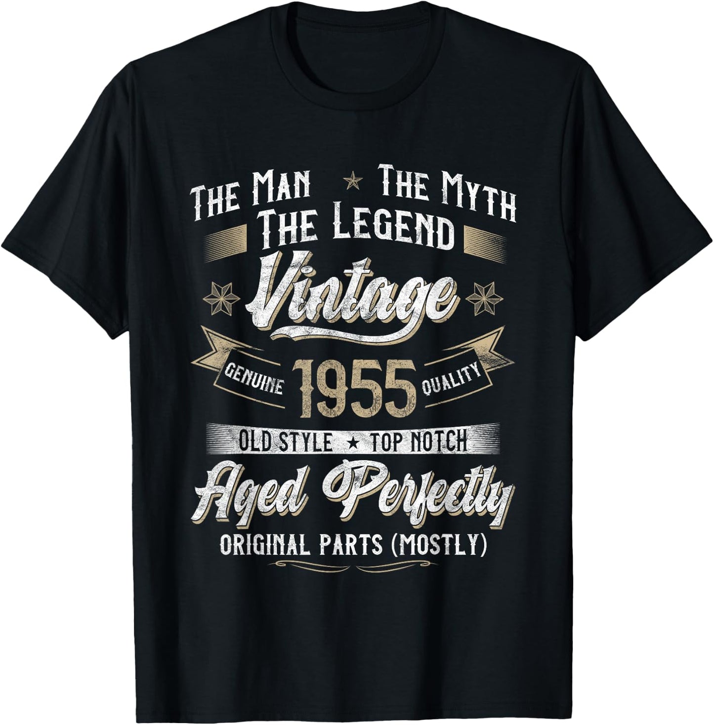 70th Birthday Gift Vintage 1955 Men Funny 70 Years Old 1955 T-Shirt - T-Shirt | Black