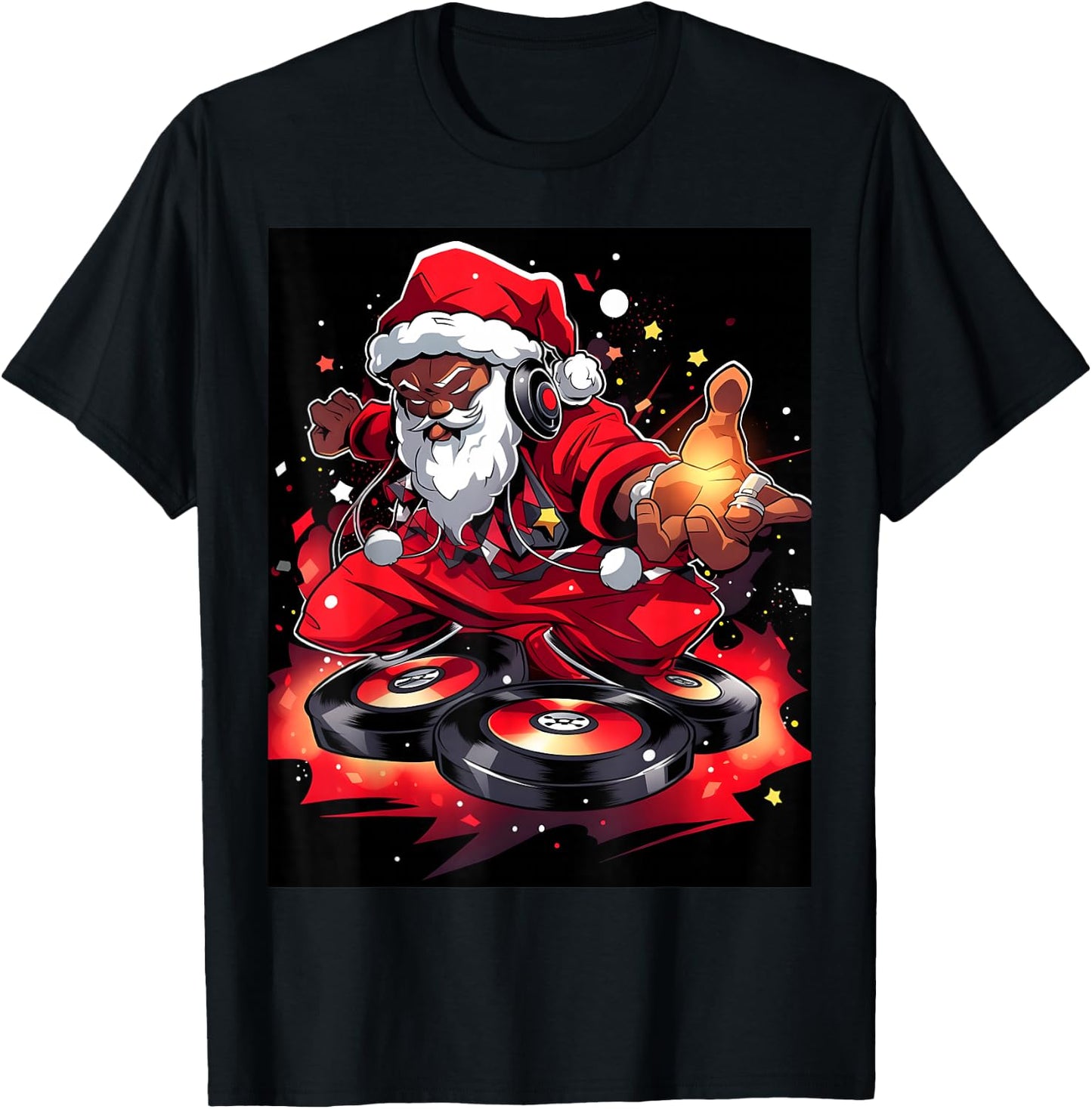 Hip Hop Santa Crew: Celebrate Christmas with Our Merry DJ T-Shirt - T-Shirt | Black