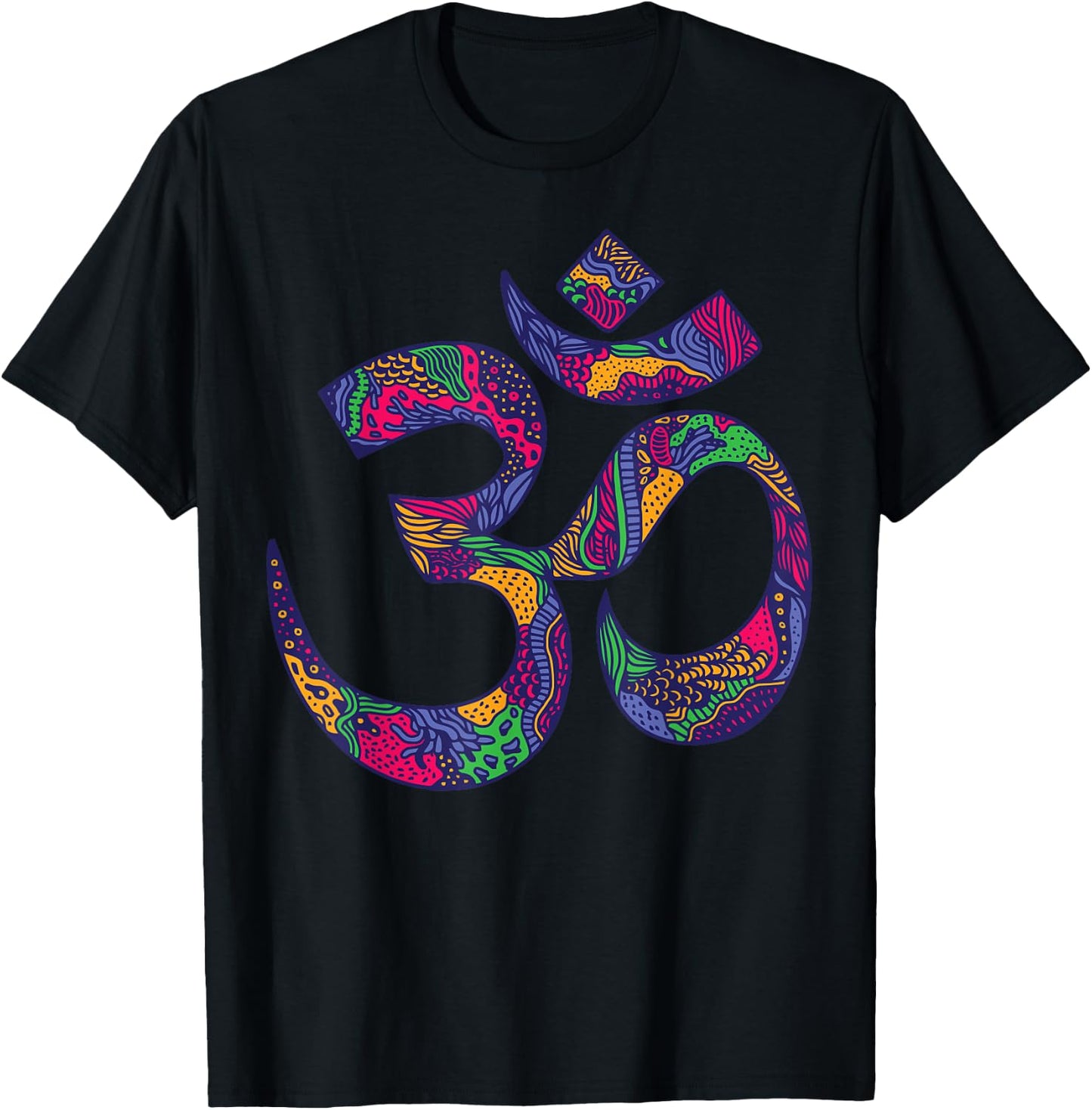 Om Symbol Aum Ohm Hindu Mandala Yoga Meditation Namaste T-Shirt - T-Shirt | Black