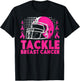 Tackle Football Breast Cancer Awareness Pink Ribbon Boys Kid T-Shirt - T-Shirt | Black