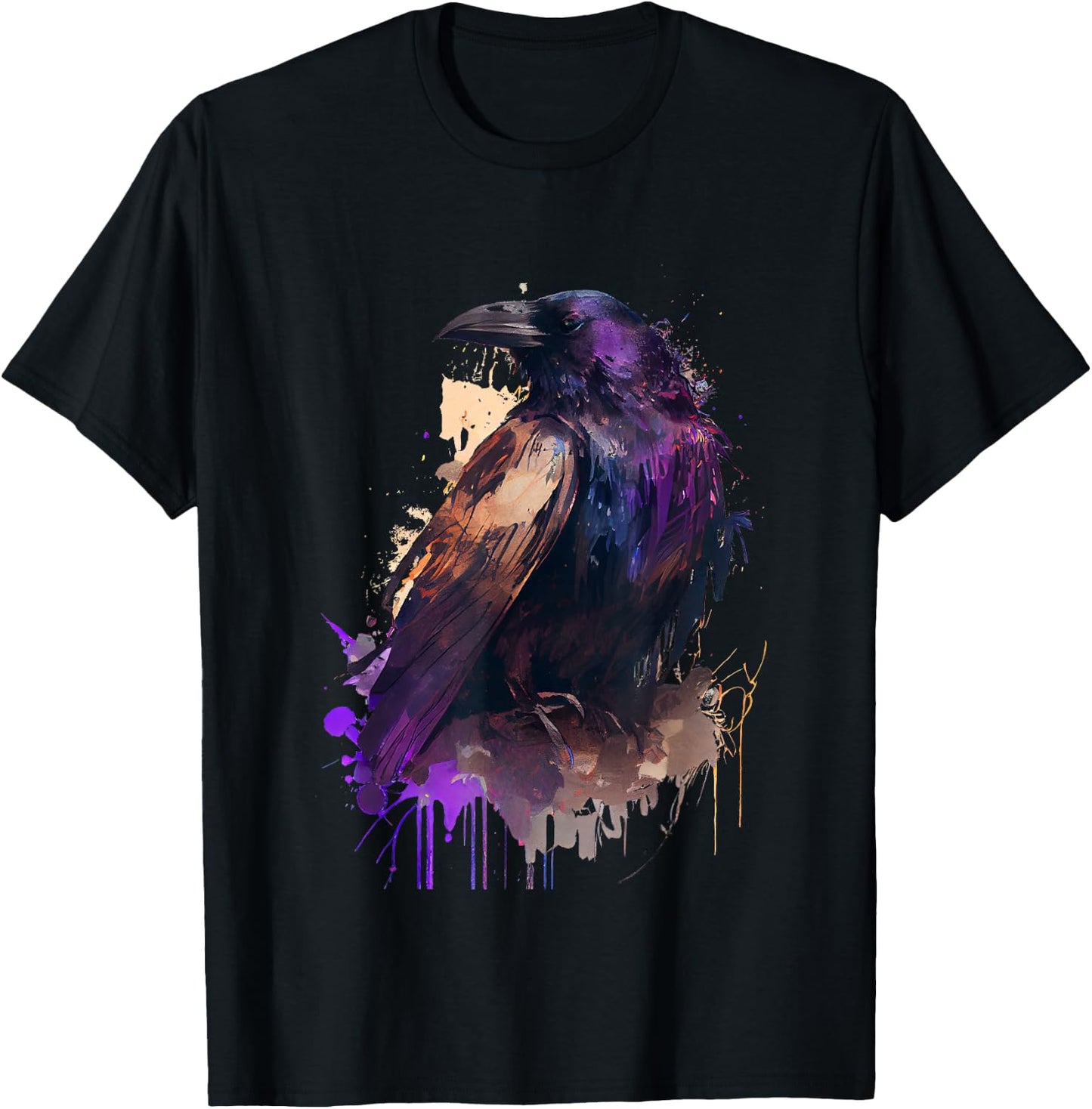 Raven colorful design T-Shirt - T-Shirt | Black