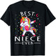 Best Niece Ever Dabbing Unicorn T-Shirt - T-Shirt | Black