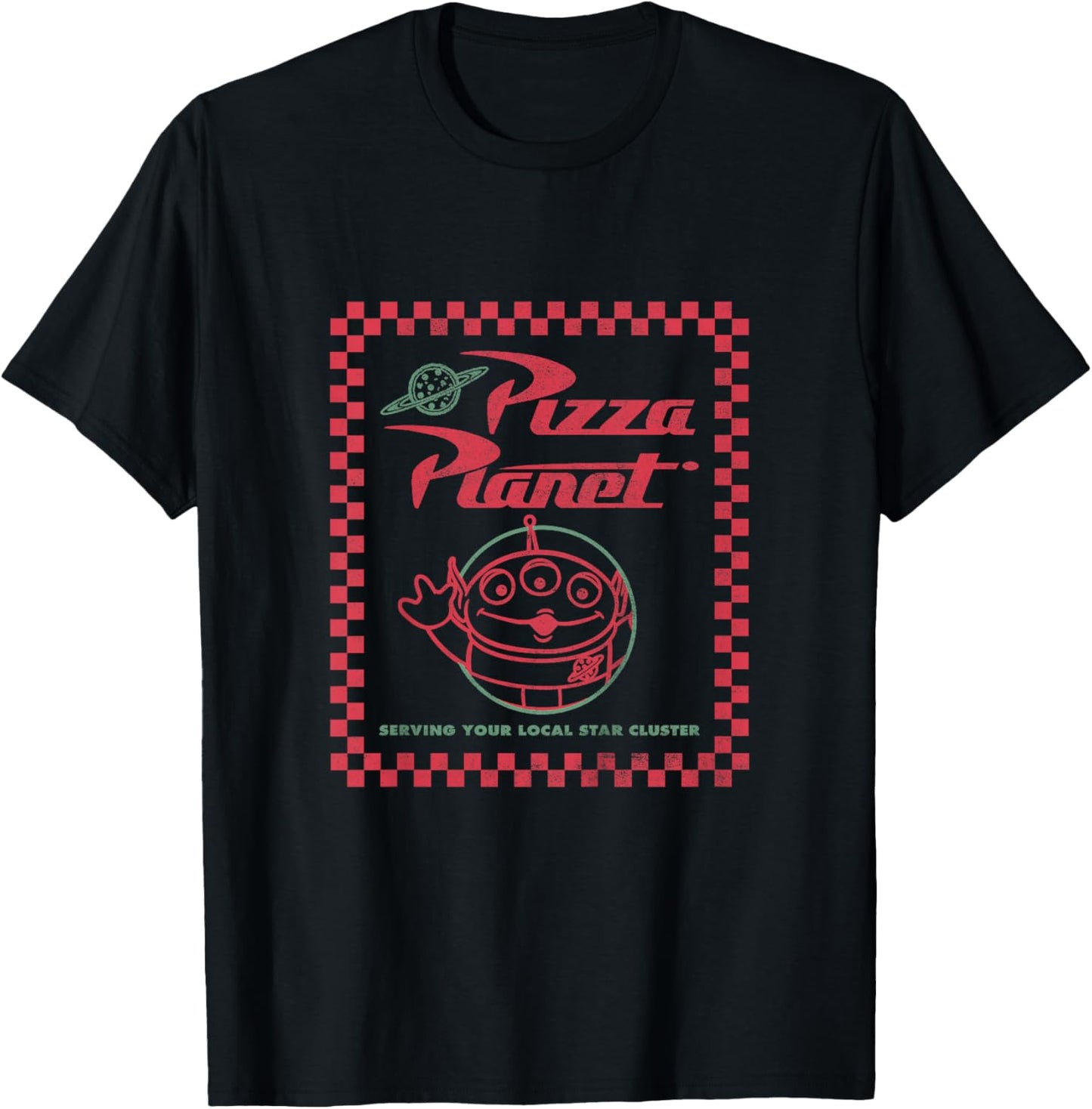Kids Disney Pixar Toy Story Pizza Planet Alien Logo Youth T-Shirt - T-Shirt | Black