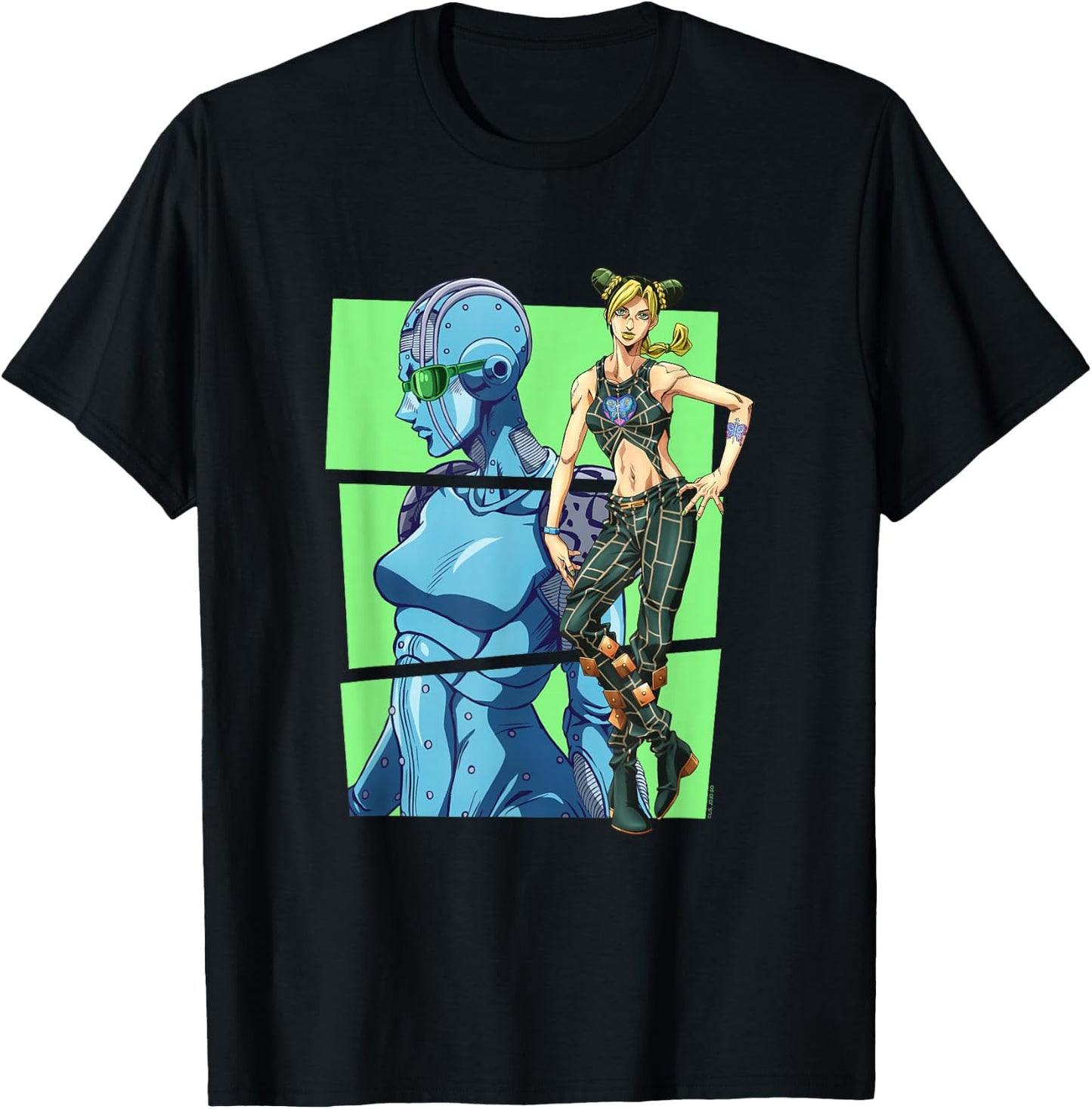 JoJo's Bizarre Adventure Part 6 Jolyne & Stone Ocean Blocks T-Shirt - T-Shirt | Black