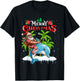 Merry Christmas Hawaiian Santa Sunglasses Riding Dolphin T-Shirt - T-Shirt | Black