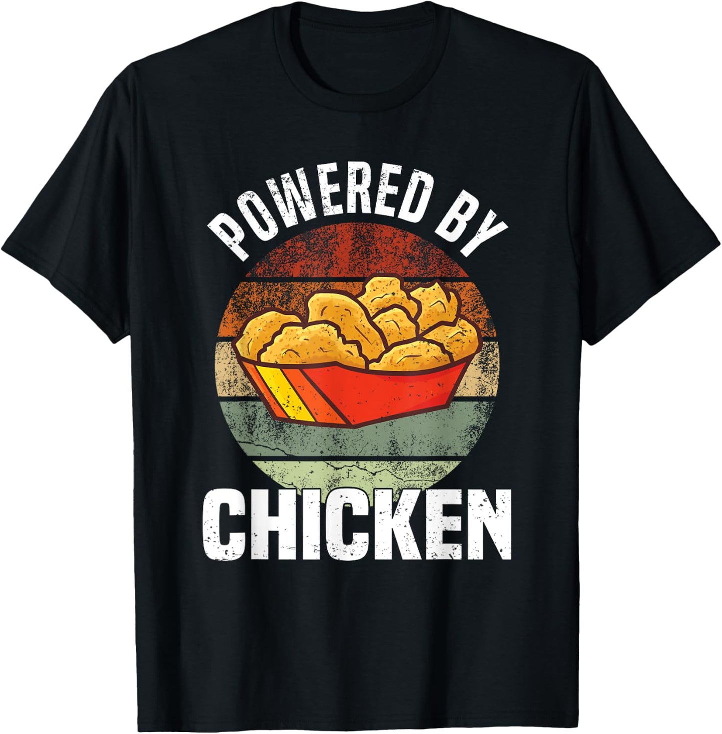 Powered By Chicken - Chicken Nuggets T-Shirt - T-Shirt | Black